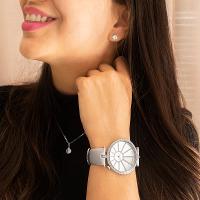 Kit Relógio Feminino Champion Ana Hickmann Analógico Couro AH28348Q Cristais - 8