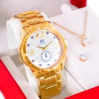 Kit Relógio Feminino Champion Ana Hickmann Analógico Dourado AH28599H - 6