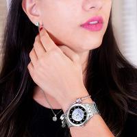 Kit Relógio Feminino Champion Ana Hickmann Analógico Prata AH28704T - 3