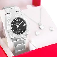 Kit Relógio Feminino Champion Ana Hickmann Analógico Prata AH28740T Cristais - 1