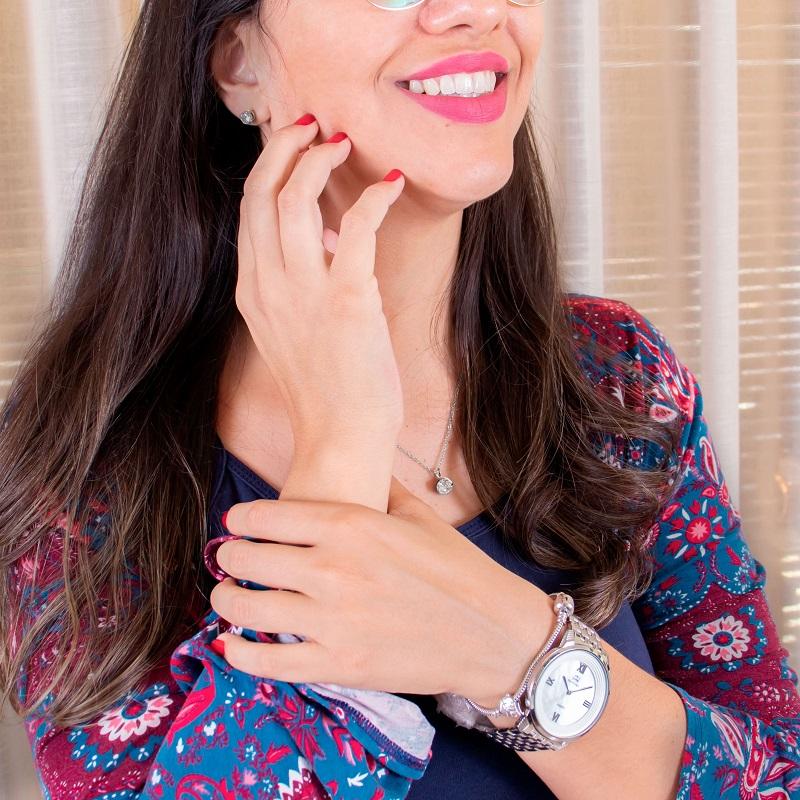 Kit Relógio Feminino Champion Ana Hickmann Analógico Prata AH28919Q A Prova D'Àgua - 2