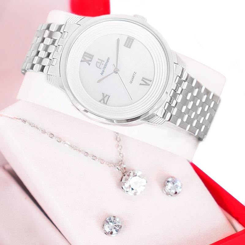 Kit Relógio Feminino Champion Ana Hickmann Analógico Prata AH28919Q A Prova D'Àgua - 5