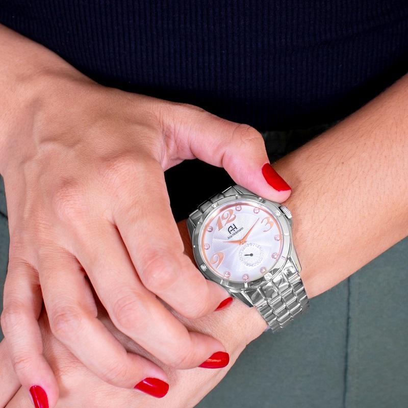 Kit Relógio Feminino Champion Ana Hickmann Prata Aço Inox Analógico AH28599Q - 2