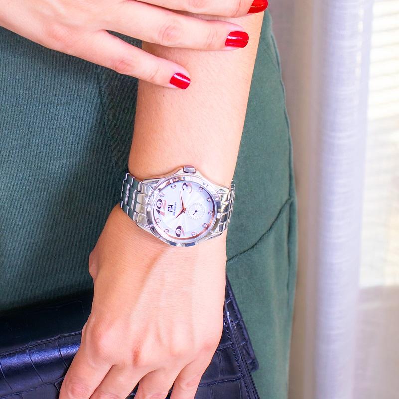 Kit Relógio Feminino Champion Ana Hickmann Prata Aço Inox Analógico AH28599Q - 4