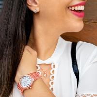 Kit Relógio Feminino Champion Ana Hickmann Rosé Analógico AH28562Z Cristais - 2