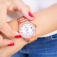 Kit Relógio Feminino Champion Ana Hickmann Rosé Analógico AH28562Z Cristais - 3