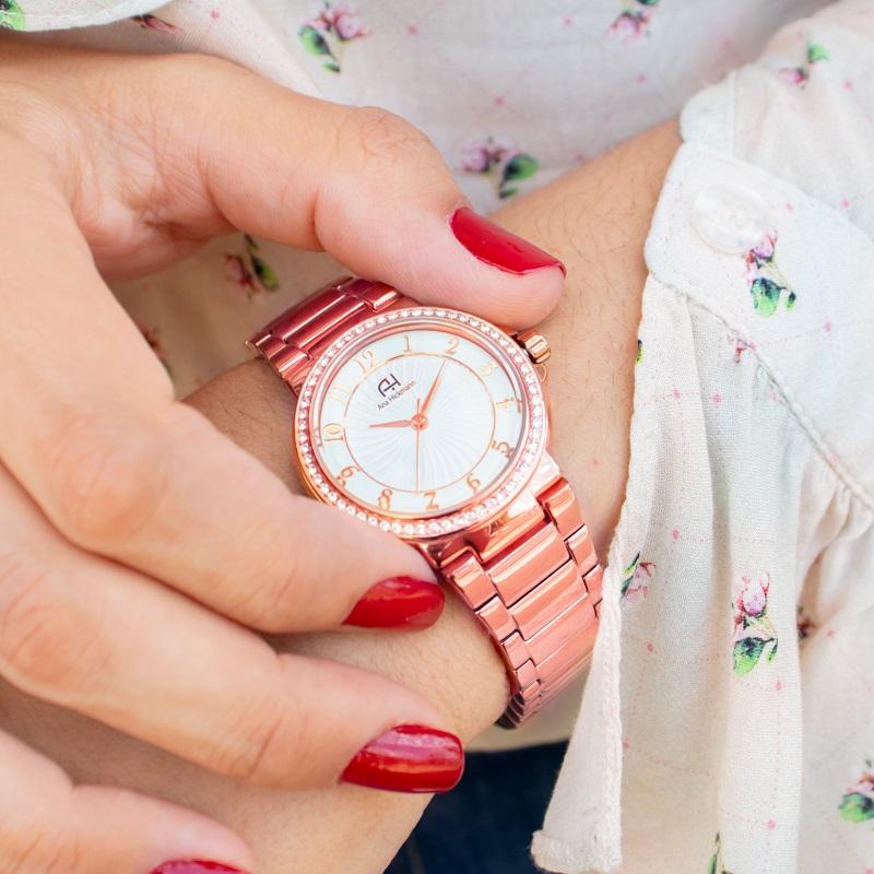 Kit Relógio Feminino Champion Ana Hickmann Rosê Analógico AH28633Z Cristais - 3