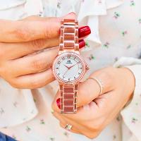 Kit Relógio Feminino Champion Ana Hickmann Rosê Analógico AH28633Z Cristais