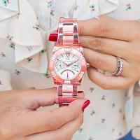 Kit Relógio Feminino Champion Ana Hickmann Rosé Analógico Prova D'Água AH30282Z Cristais - 2