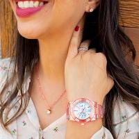 Kit Relógio Feminino Champion Ana Hickmann Rosé Analógico Prova D'Água AH30282Z Cristais - 3