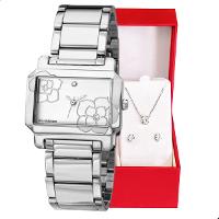 Relógio Champion Ana Hickmann Analógico Aço Prata AH28026Q Kit Colar e Brincos - 1