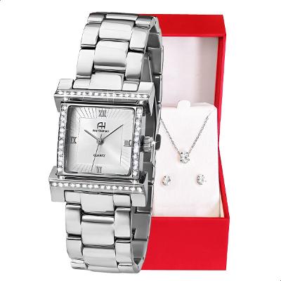 Relógio Champion Ana Hickmann Analógico Aço Prata AH28179Q Kit Colar e Brincos