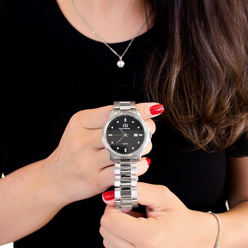 Relógio Champion Ana Hickmann Feminino Prata AH29061T Kit Colar e Brincos - 3