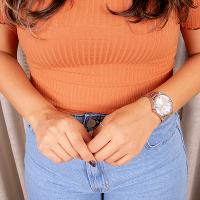 Relógio Champion Feminino Prata Prova D´Agua + Kit de Brincos e Colar Garantia De Um Ano CN29893Q - 6