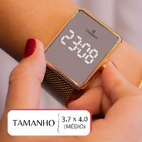 Relógio Feminino Champion Digital Espelhado Dourado CH40083B + Pulseira Berloques - 2