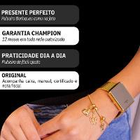 Relógio Feminino Champion Digital Espelhado Dourado CH40083B + Pulseira Berloques - 3