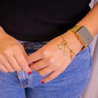 Relógio Feminino Champion Digital Espelhado Dourado CH40083B + Pulseira Berloques - 6