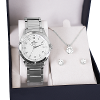 Relógio Feminino Champion Analógico Prata CN29409Q Colar e Brincos - 7