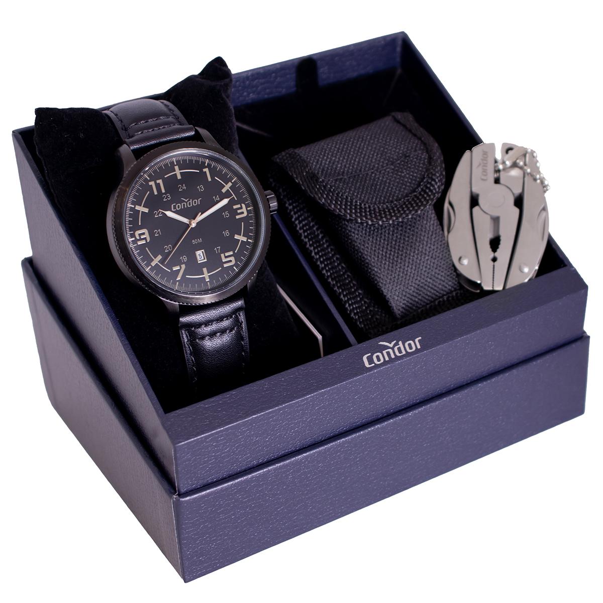 Relógio Masculino Condor Analógico Preto CO2115MYU/K5P + Kit - 1