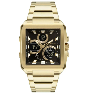 Relógio Masculino Technos Ts Digitech Anadigi Dourado BJ3940AA/1P