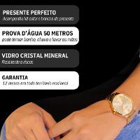 Relógio Feminino Mondaine Dourado 32600LPMKDE1K1 + Colar e Brincos - 3