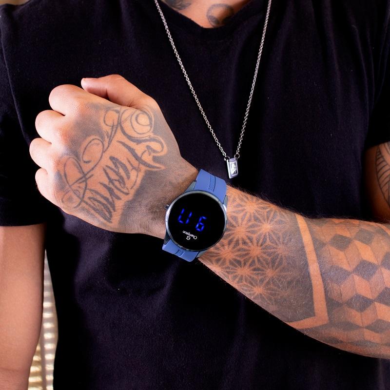 Relógio Masculino Champion Digital Azul Led CH40188A - 4