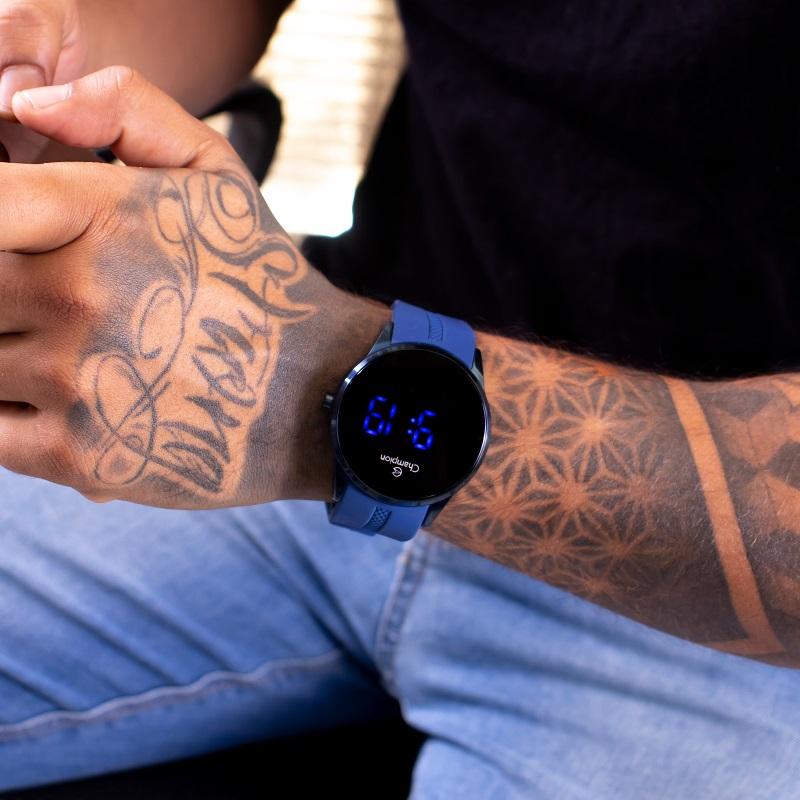 Relógio Masculino Champion Digital Azul Led CH40188A - 5