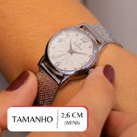 Relógio Feminino Champion Texturizado Mini Prata CF24091Q + Colar e Brincos - 2