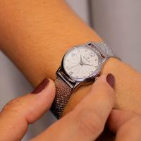 Relógio Feminino Champion Texturizado Mini Prata CF24091Q + Colar e Brincos