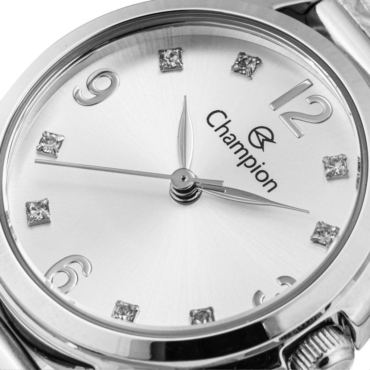 Relógio Feminino Champion Analógico Prata Pequeno CF24117Q + Colar e Brincos - 6