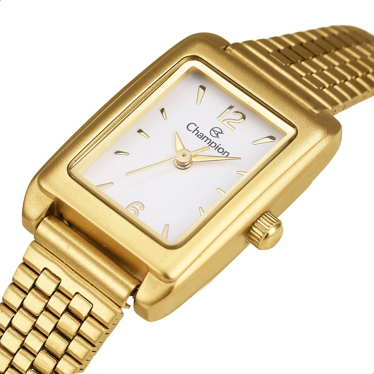 Relógio Feminino Champion Dourado Pequeno CF24028H + Colar e Brincos - 7