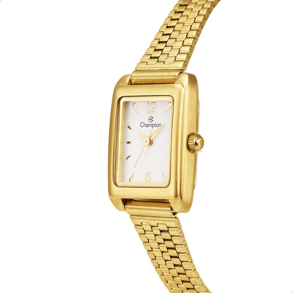 Relógio Feminino Champion Dourado Pequeno CF24028H + Colar e Brincos - 8