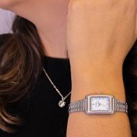 Relógio Feminino Champion Prata Pequeno CF24028Q + Colar e Brincos - 5