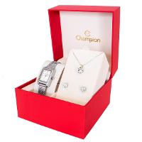 Relógio Feminino Champion Prata Pequeno CF24028Q + Colar e Brincos - 9
