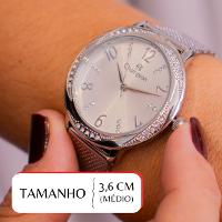 Relógio Feminino Champion Analógico Prata CF24251Q + Colar e Brincos - 2