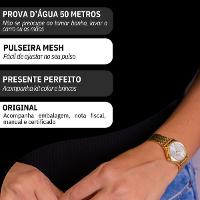 Relógio Feminino Champion Analógico Dourado Pequeno CF24117H + Colar e Brincos - 3