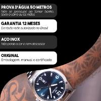 Relógio Masculino Technos Prata Azul Analógico 2115TZP/1A - 3