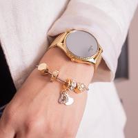 Relógio Feminino Champion Dourado Espelhado Digital CH40137B + Pulseira Berloques