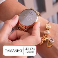 Relógio Feminino Champion Dourado Espelhado CH40147B + Pulseira Berloques - 2