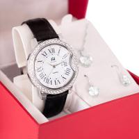 Relógio Champion Ana Hickmann Analógico Couro Aço Prata AH28339Q Kit Colar e Brincos - 1