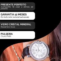 Relógio Champion Ana Hickmann Analógico Couro Aço Prata AH28339Q Kit Colar e Brincos - 3