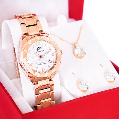 Relógio Champion Ana Hickmann Analógico Aço Rosé AH28624Z Kit Colar e Brincos