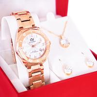 Relógio Champion Ana Hickmann Analógico Aço Rosé AH28624Z Kit Colar e Brincos - 1