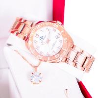 Relógio Champion Ana Hickmann Analógico Aço Rosé AH28624Z Kit Colar e Brincos - 7