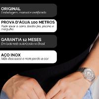 Relógio Feminino Champion Ana Hickmann Prata Analógico AH29034Q Prova D'Agua Colar e Brincos - 3