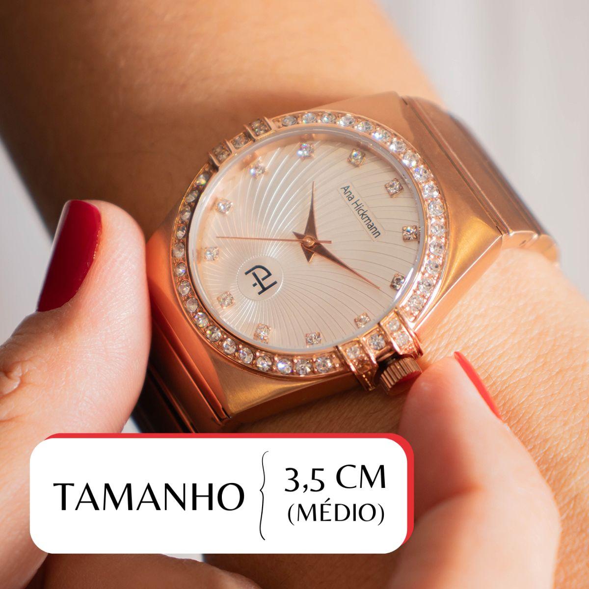 Relógio Champion Ana Hickmann Analógico Rosé AH28188Z Kit Colar e Brincos - 2