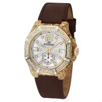 Relógio Feminino Champion Ana Hickmann Couro Cristais AH20097B Colar e Brincos - 1