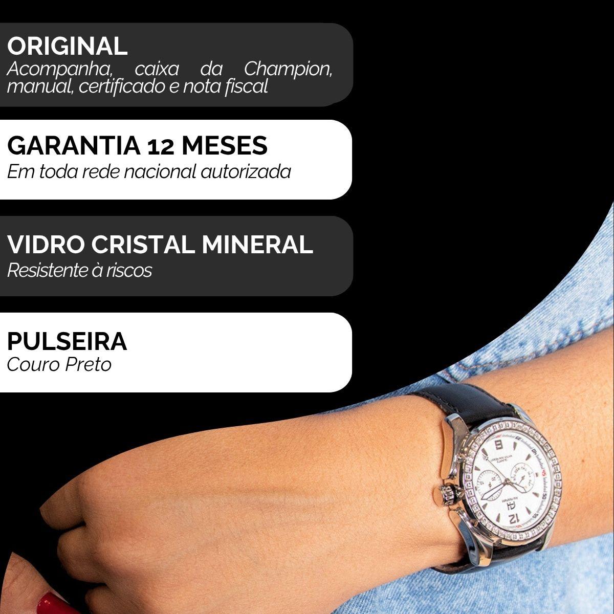 Relógio Feminino Champion Ana Hickmann Couro AH30219Q Colar e Brincos - 3