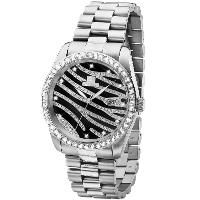 Relógio Feminino Ana Hickmann Prata Social Cristais AH28204T Colar e Brincos - 1