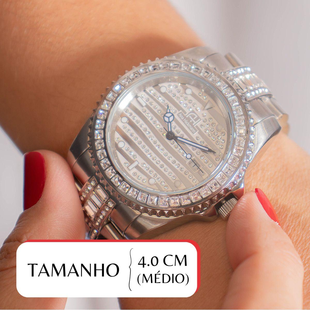 Relógio Feminino Champion Ana Hickmann Cristais AH28197Q Colar e Brincos - 2